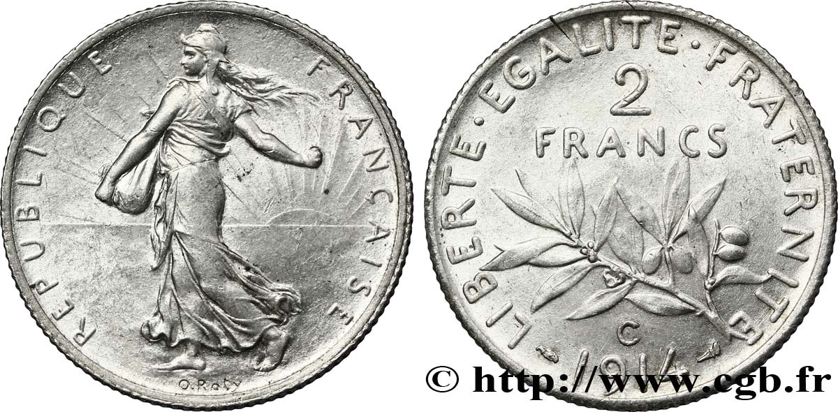 2 francs Semeuse 1914 Castelsarrasin F.266/16 VZ58 