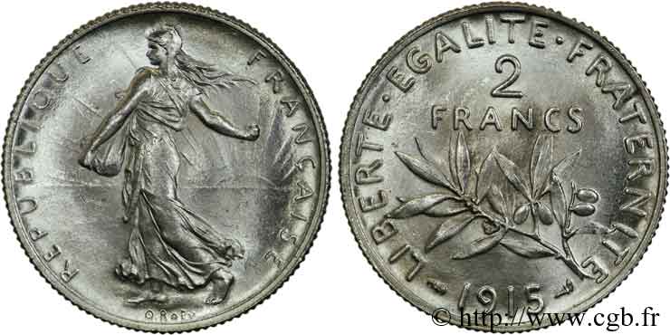 2 francs Semeuse 1915  F.266/17 VZ58 