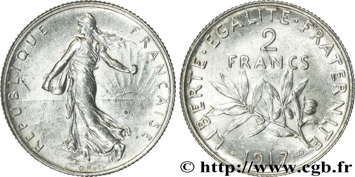 2 francs Semeuse 1917  F.266/19 TTB52 