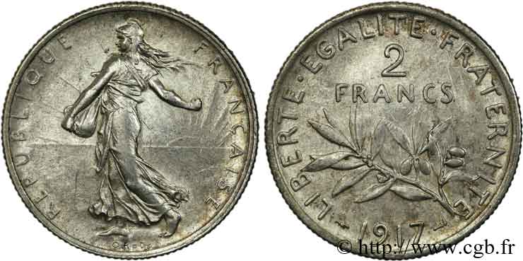 2 francs Semeuse 1917  F.266/19 TTB50 
