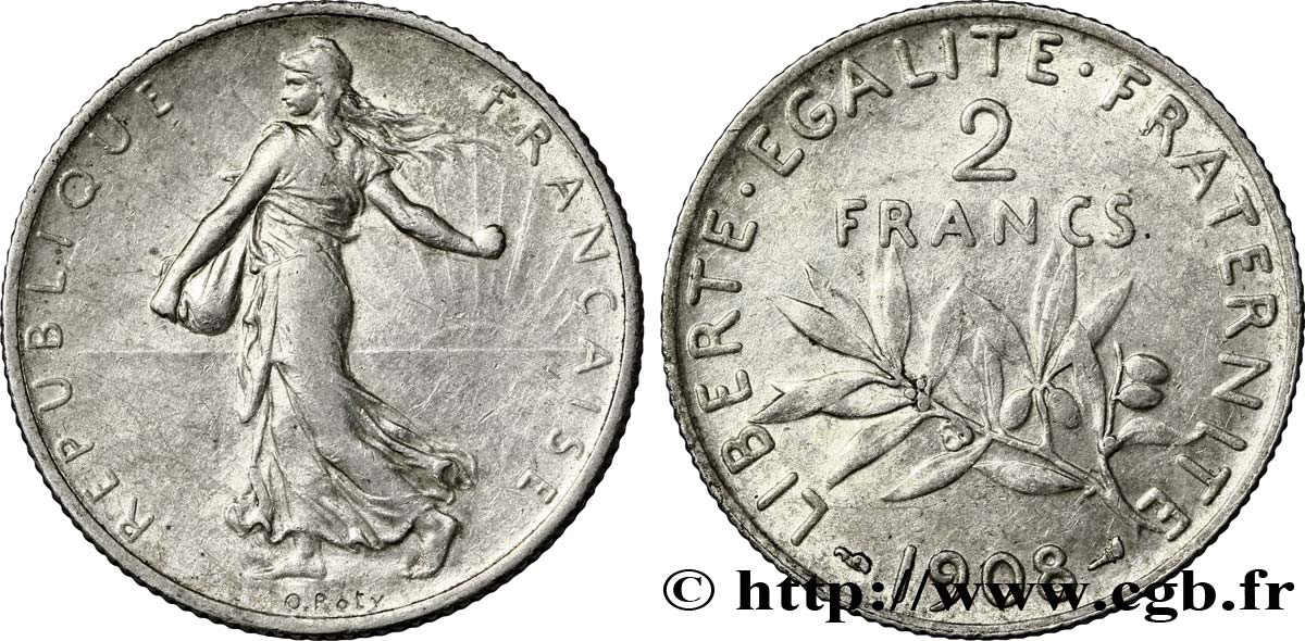 2 francs Semeuse 1908  F.266/10 BB48 