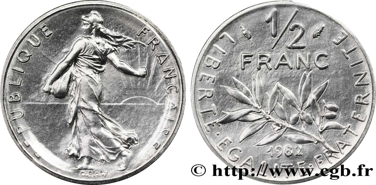 1/2 franc Semeuse 1982 Pessac F.198/21 MS 