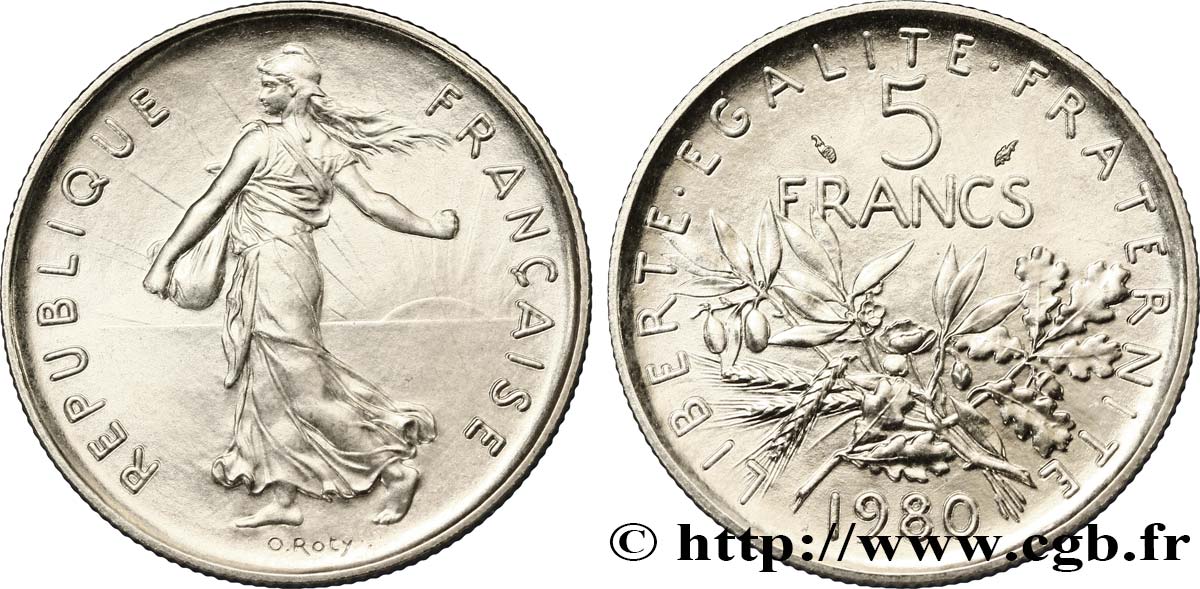 5 francs Semeuse, nickel 1980 Pessac F.341/12 FDC65 
