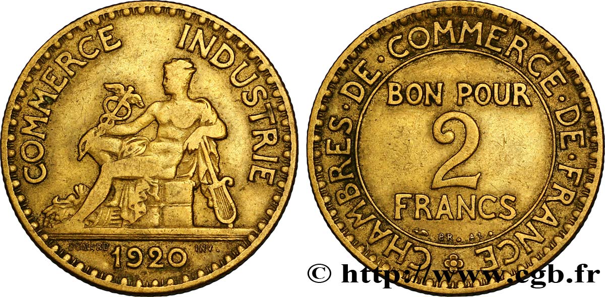 2 francs Chambres de Commerce 1920  F.267/2 TTB48 