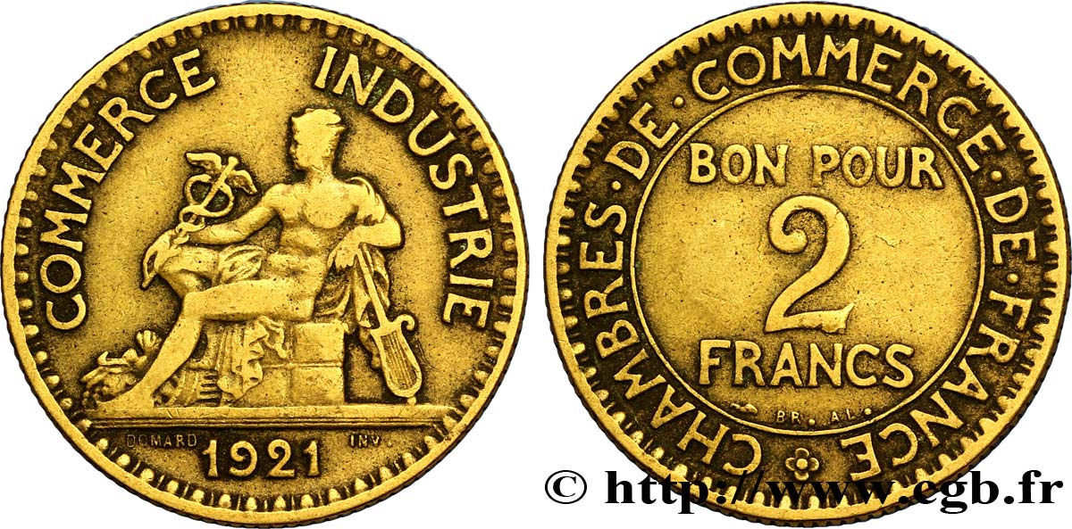 2 francs Chambres de Commerce 1921  F.267/3 S30 