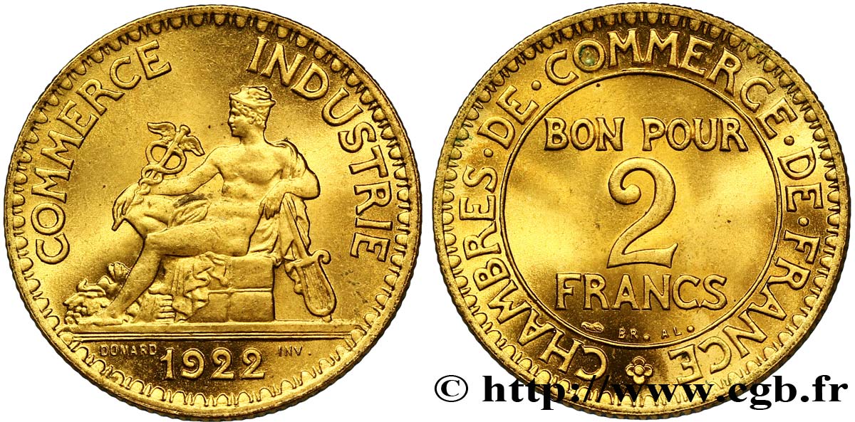 2 francs Chambres de Commerce 1922  F.267/4 fST63 