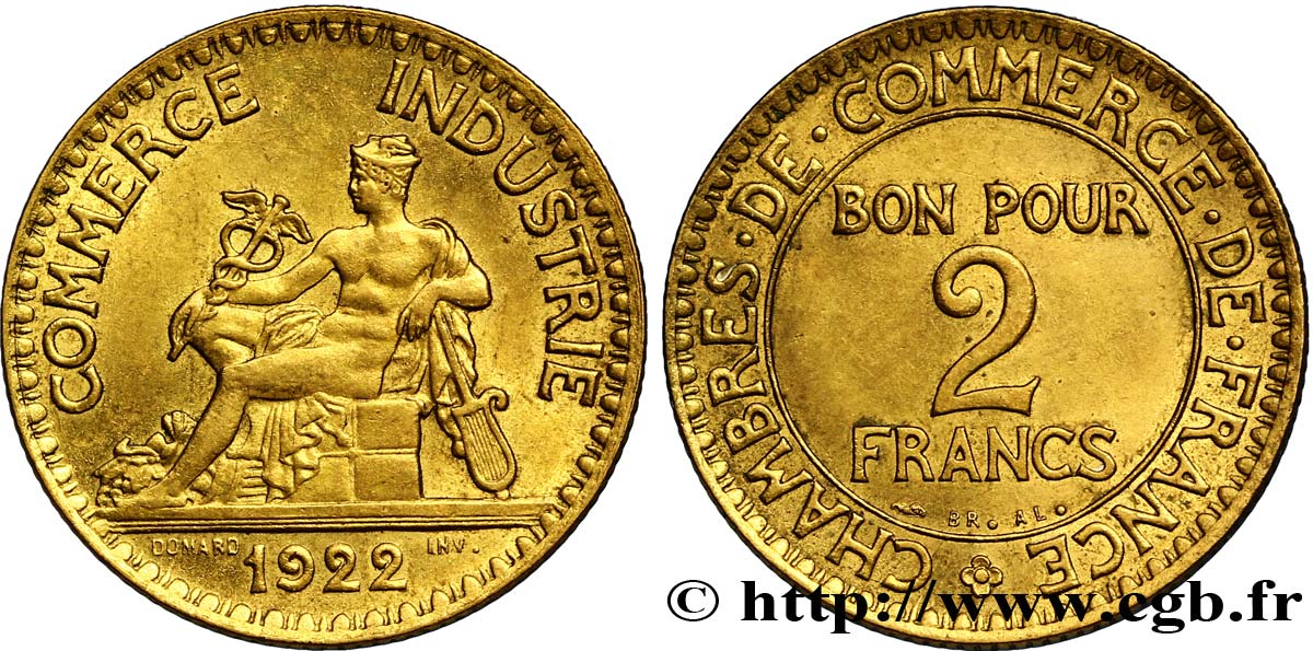 2 francs Chambres de Commerce 1922  F.267/4 SUP60 