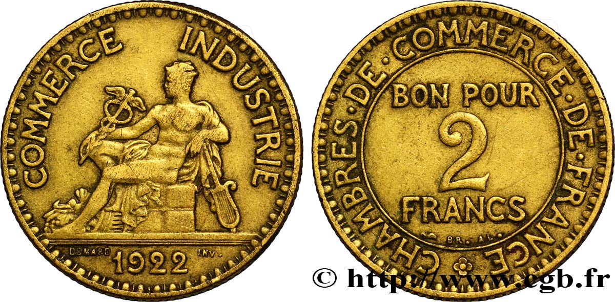 2 francs Chambres de Commerce 1922  F.267/4 TTB45 
