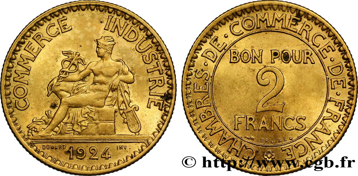 2 francs Chambres de Commerce 1924  F.267/6 SPL55 