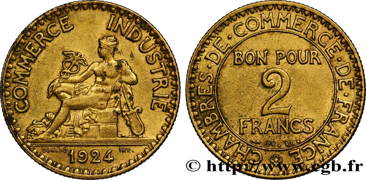 2 francs Chambres de Commerce 1924  F.267/6 XF48 