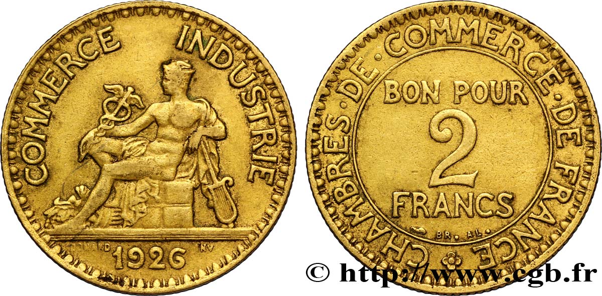 2 francs Chambres de Commerce 1926  F.267/8 TTB48 