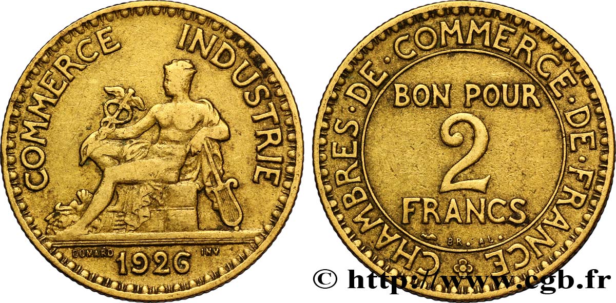 2 francs Chambres de Commerce 1926  F.267/8 BC30 