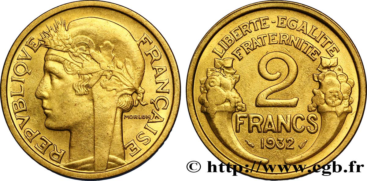 2 francs Morlon 1932  F.268/3 VZ60 