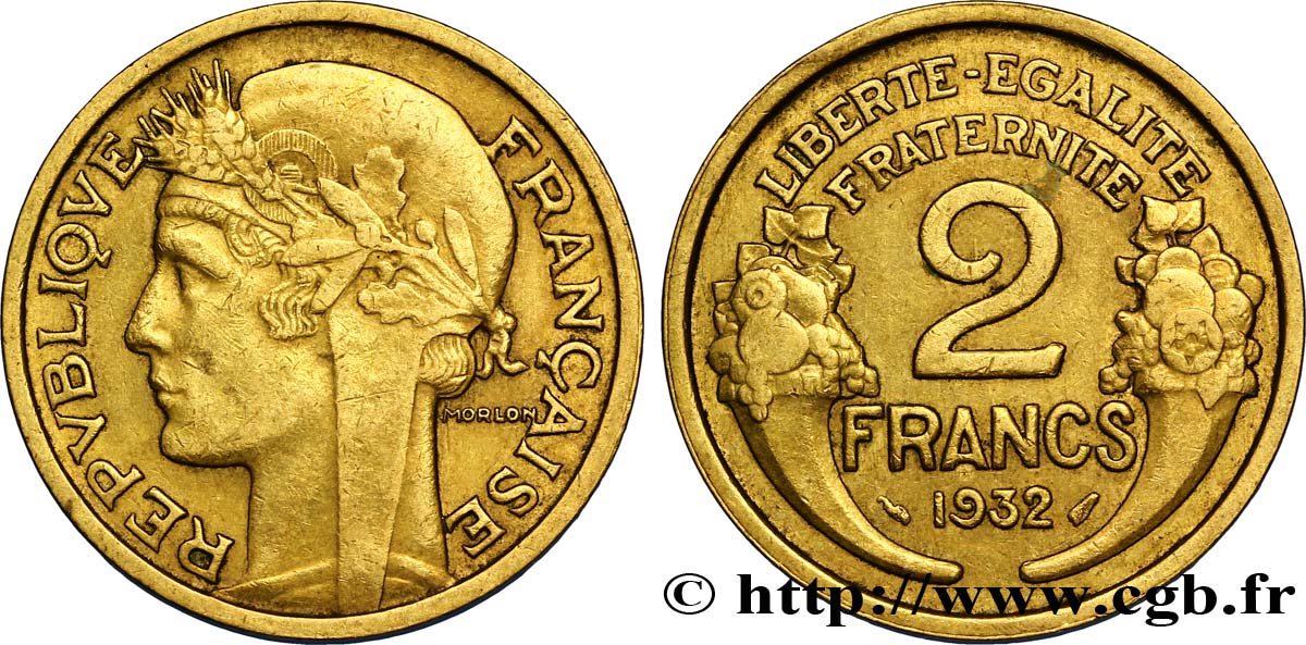 2 francs Morlon 1932  F.268/3 XF48 