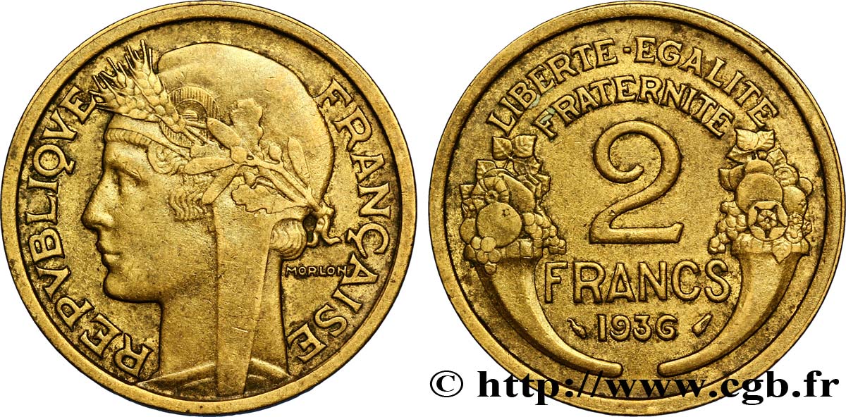 2 francs Morlon 1936  F.268/9 TTB45 