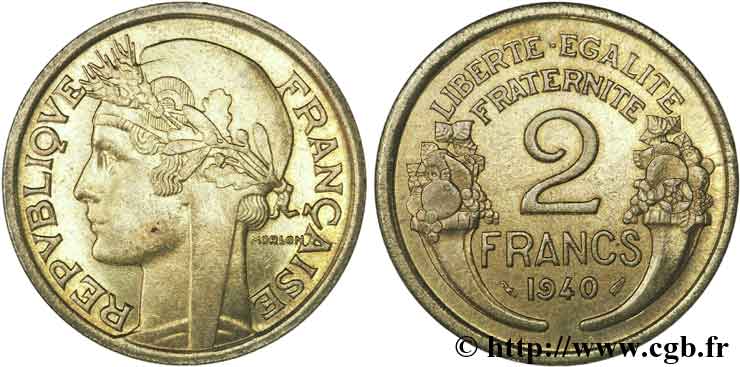 2 francs Morlon 1940  F.268/13 AU59 