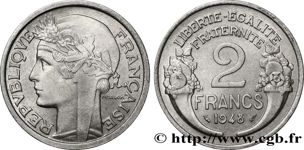 2 francs Morlon, aluminium 1948  F.269/12 EBC62 