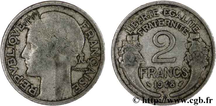 2 francs Morlon, aluminium 1948 Beaumont-Le-Roger F.269/13 F12 