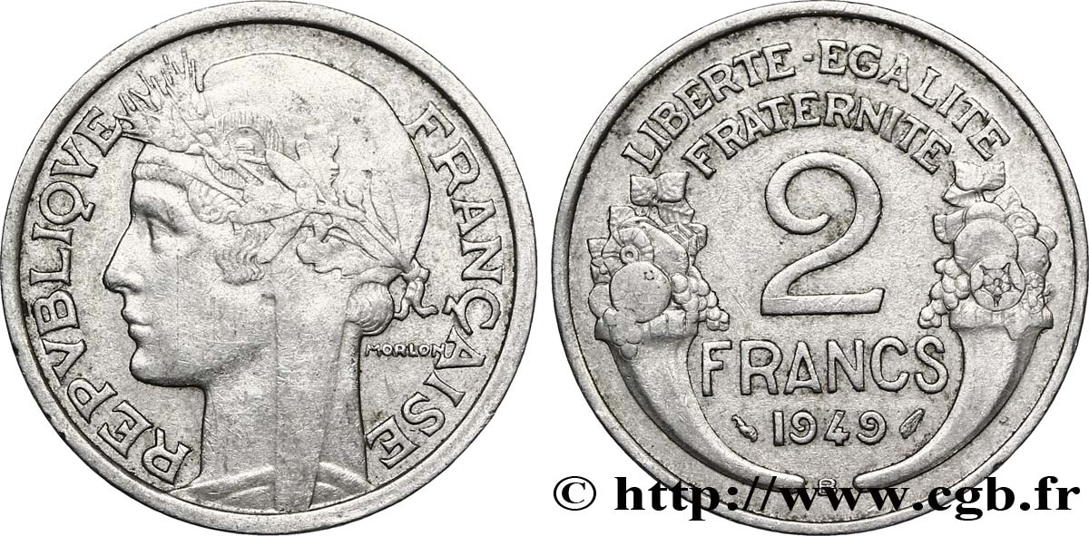 2 francs Morlon, aluminium 1949 Beaumont-Le-Roger F.269/15 TTB48 