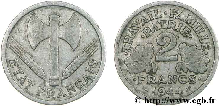 2 francs Francisque 1944 Castelsarrasin F.270/6 G6 