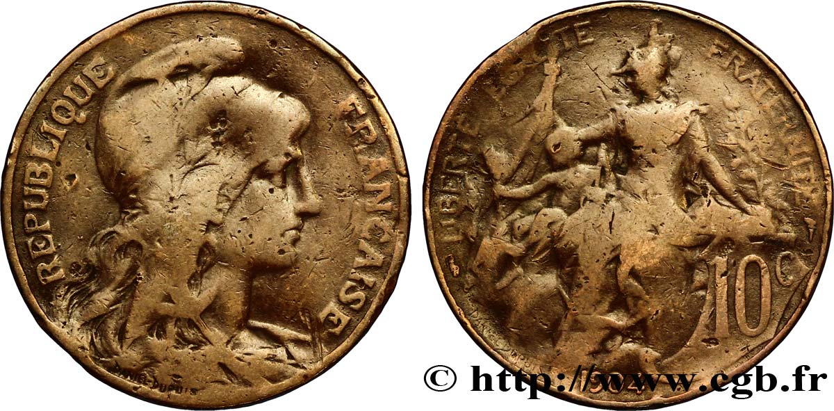 10 centimes Daniel-Dupuis 1904  F.136/13 VF20 