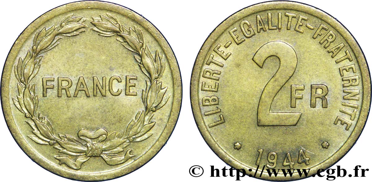 2 francs France 1944  F.271/1 SS48 