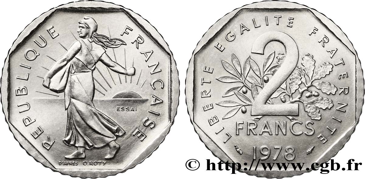 Essai de 2 francs Semeuse, nickel 1978 Pessac F.272/2 ST68 