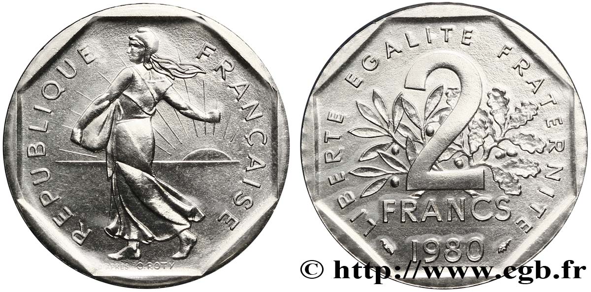 2 francs Semeuse, nickel 1980 Pessac F.272/4 MS68 