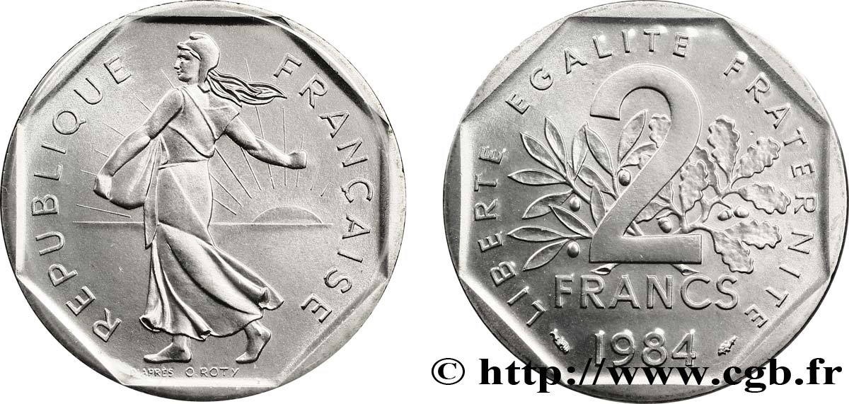 2 francs Semeuse, nickel 1984 Pessac F.272/8 ST 