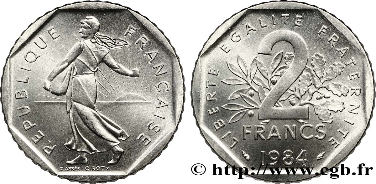 2 francs Semeuse, nickel 1984 Pessac F.272/8 ST65 