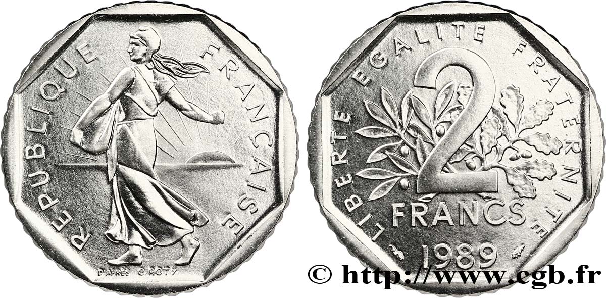 2 francs Semeuse, nickel 1989 Pessac F.272/13 MS 