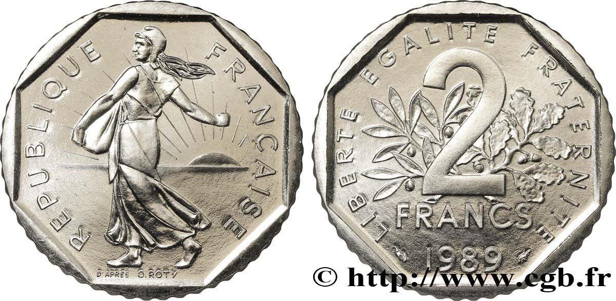 2 francs Semeuse, nickel 1989 Pessac F.272/13 MS64 