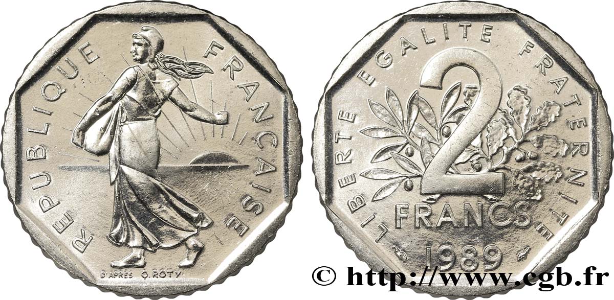 2 francs Semeuse, nickel 1989 Pessac F.272/13 SPL63 