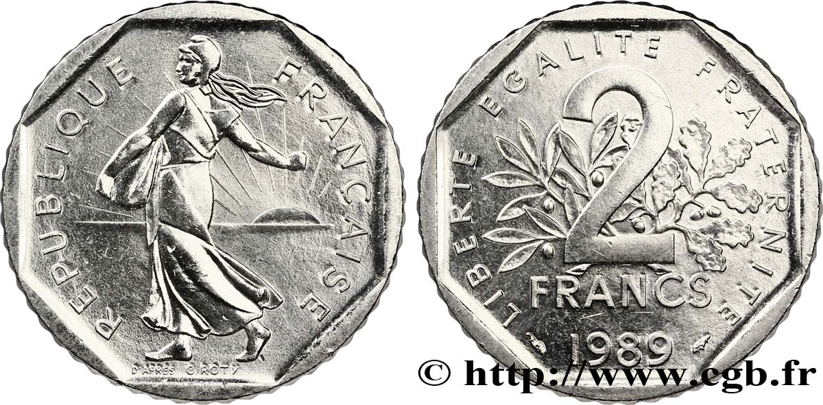 2 francs Semeuse, nickel 1989 Pessac F.272/13 SUP62 