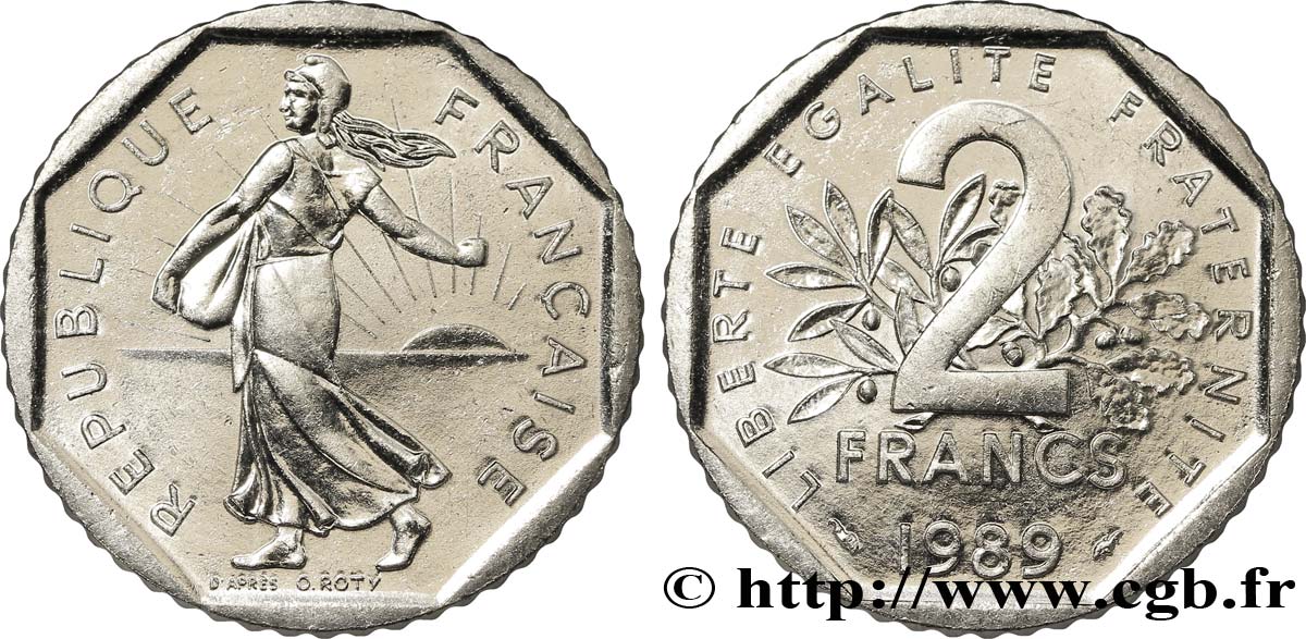 2 francs Semeuse, nickel 1989 Pessac F.272/13 SPL60 