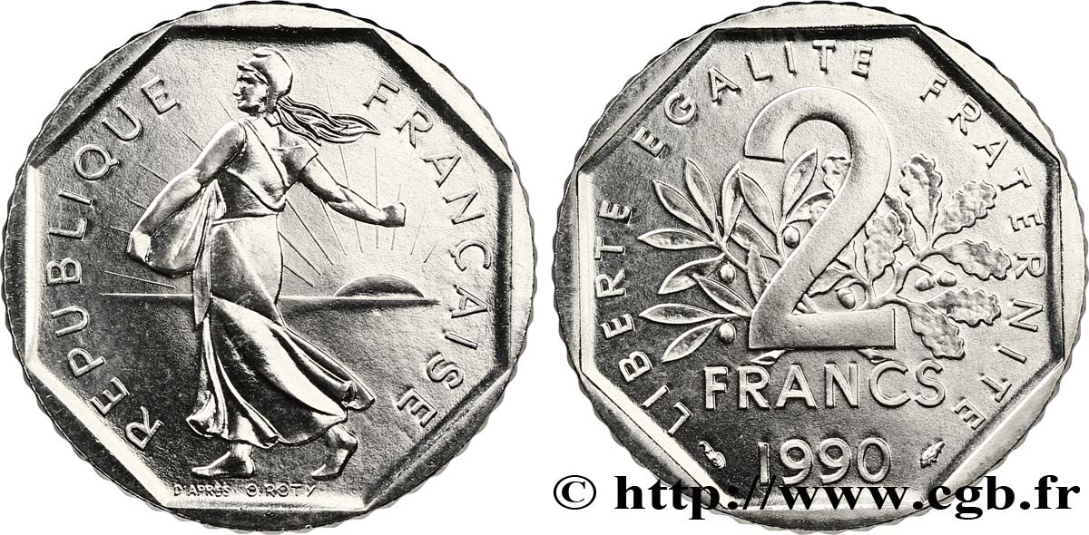 2 francs Semeuse, nickel 1990 Pessac F.272/14 MS65 