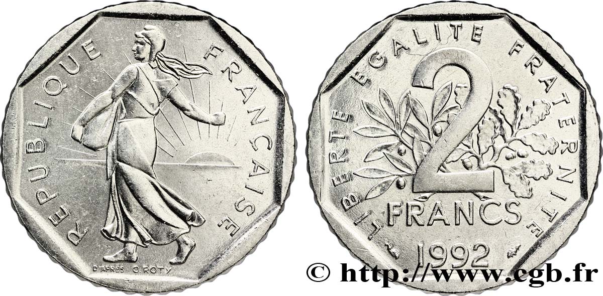 2 francs Semeuse, nickel 1992 Pessac F.272/17 SPL62 