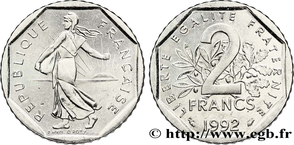 2 francs Semeuse, nickel 1992 Pessac F.272/17 MS60 