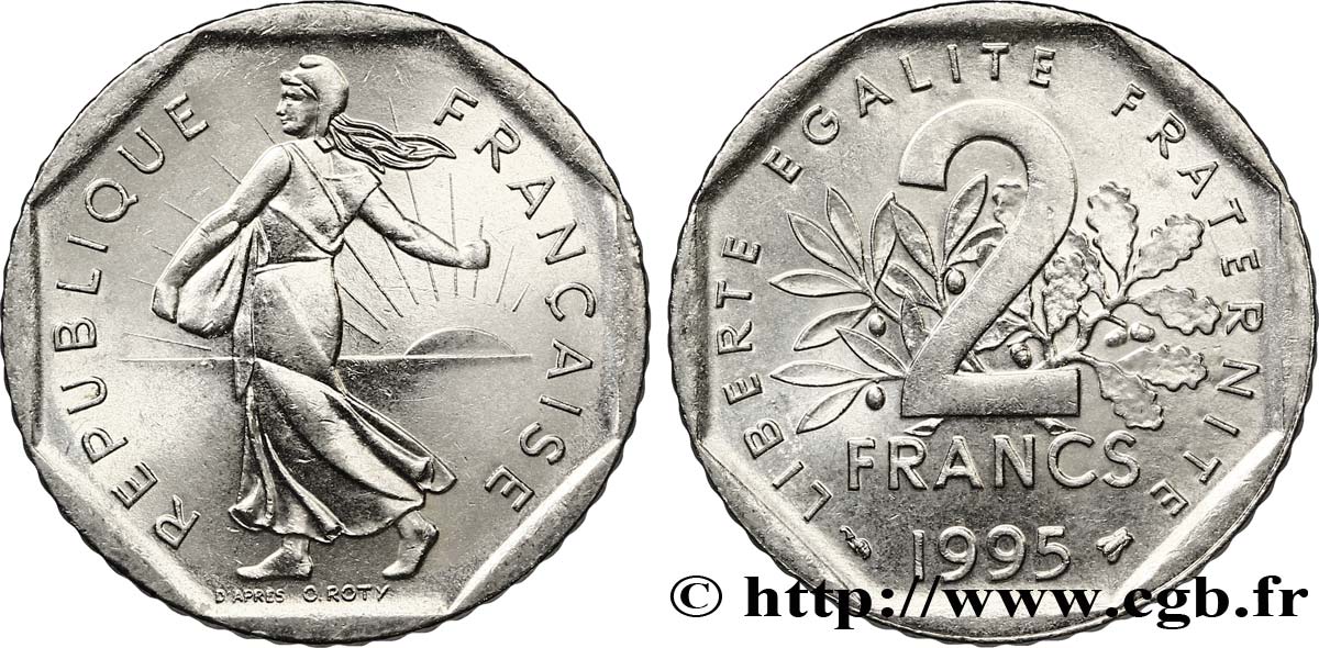 2 francs Semeuse, nickel 1995 Pessac F.272/23 SUP62 