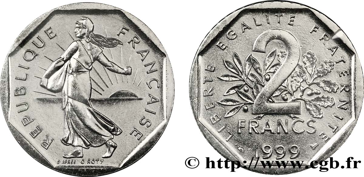 2 francs Semeuse, nickel 1999 Pessac F.272/27 MS 