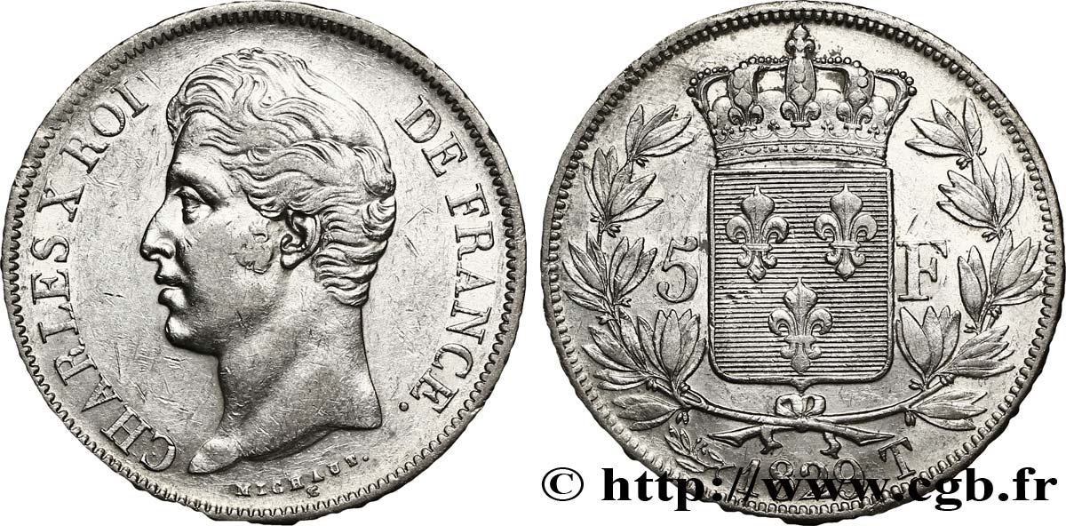 5 francs Charles X, 2e type 1829 Nantes F.311/38 TTB48 