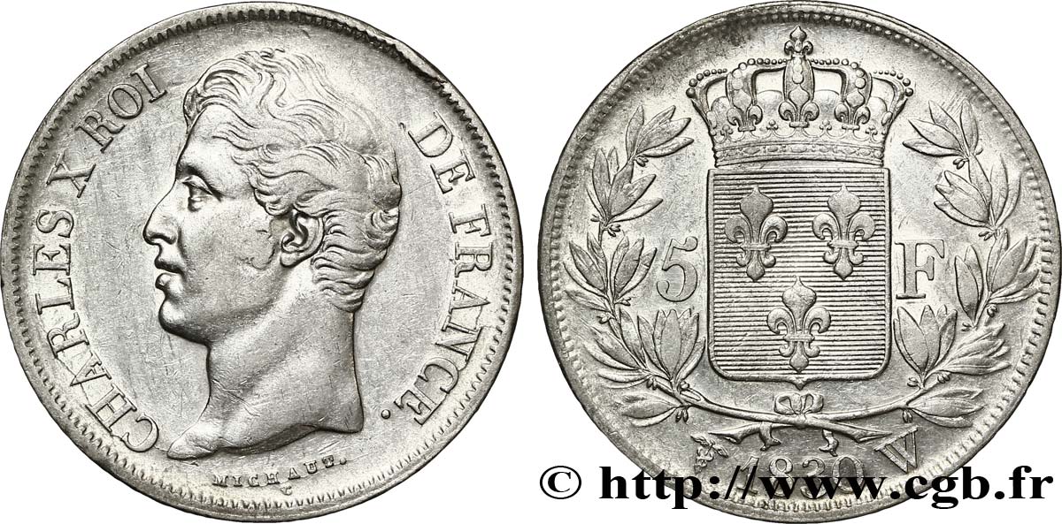 5 francs Charles X, 2e type 1830 Lille F.311/52 TTB48 