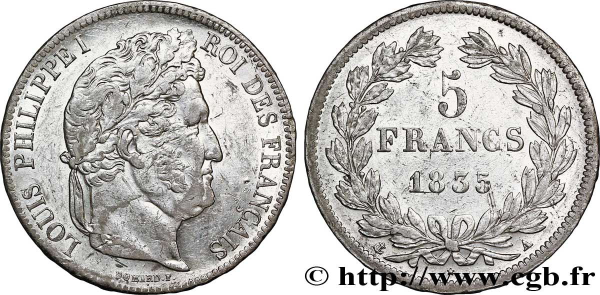 5 francs IIe type Domard 1835 Paris F.324/42 TTB48 