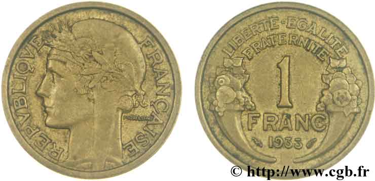 1 franc Morlon, avec le dernier 3 bas 1933 Paris F.219/4 var. MBC48 