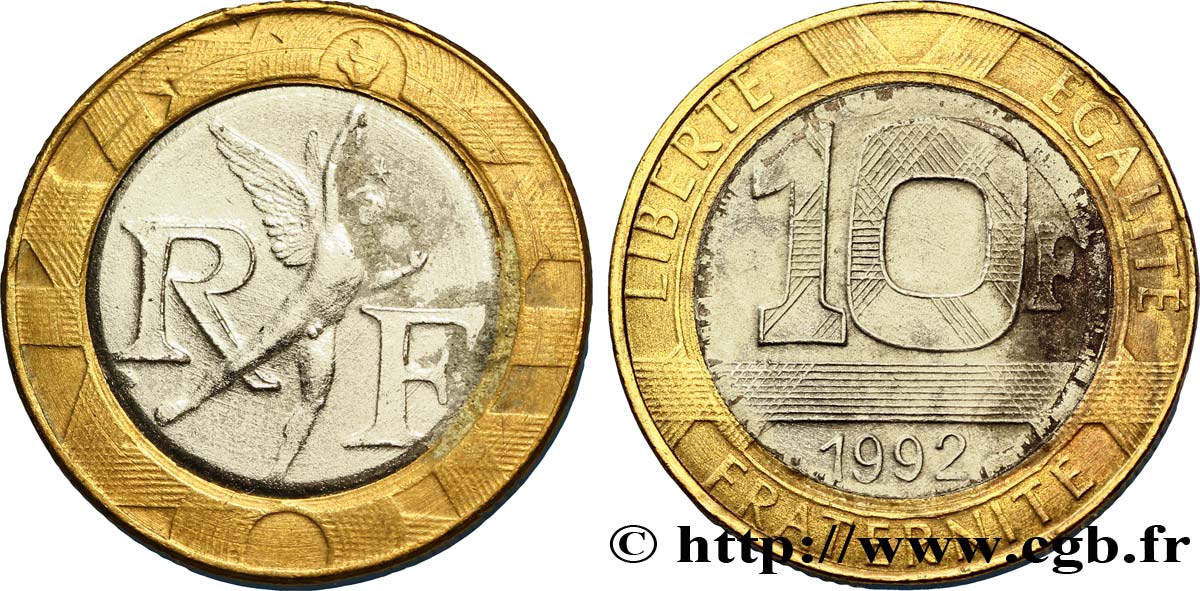 Faux de 10 francs Génie de la Bastille 1992 Pessac F.375/8 var. TTB45 