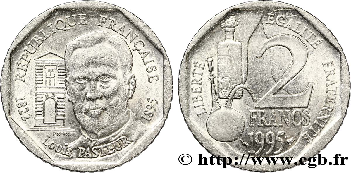 2 Francs Louis Pasteur 1995 F 274 2 Fmd 136468 Modern Coins