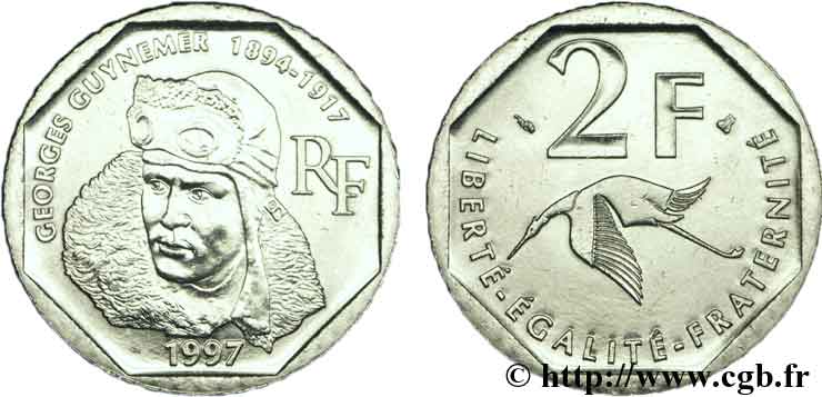 2 francs Georges Guynemer 1997  F.275/2 MS62 