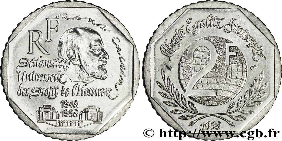 2 francs René Cassin 1998  F.276/2 MS64 