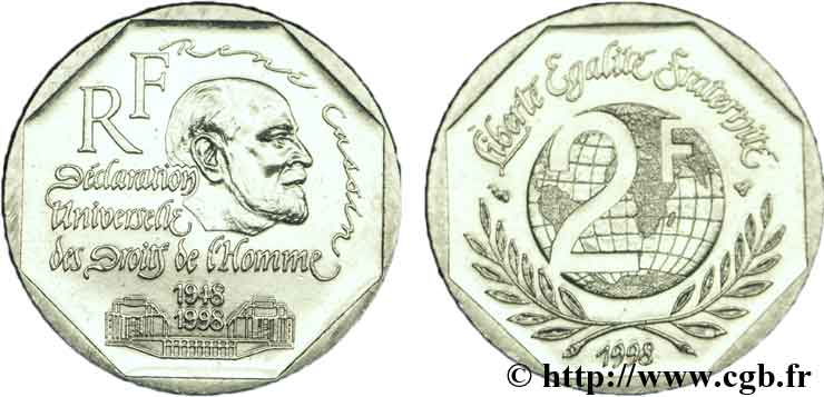 2 francs René Cassin 1998  F.276/2 SUP62 