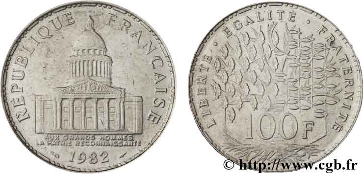Faux de 100 francs Panthéon 1982  F.451/2 var. SUP55 